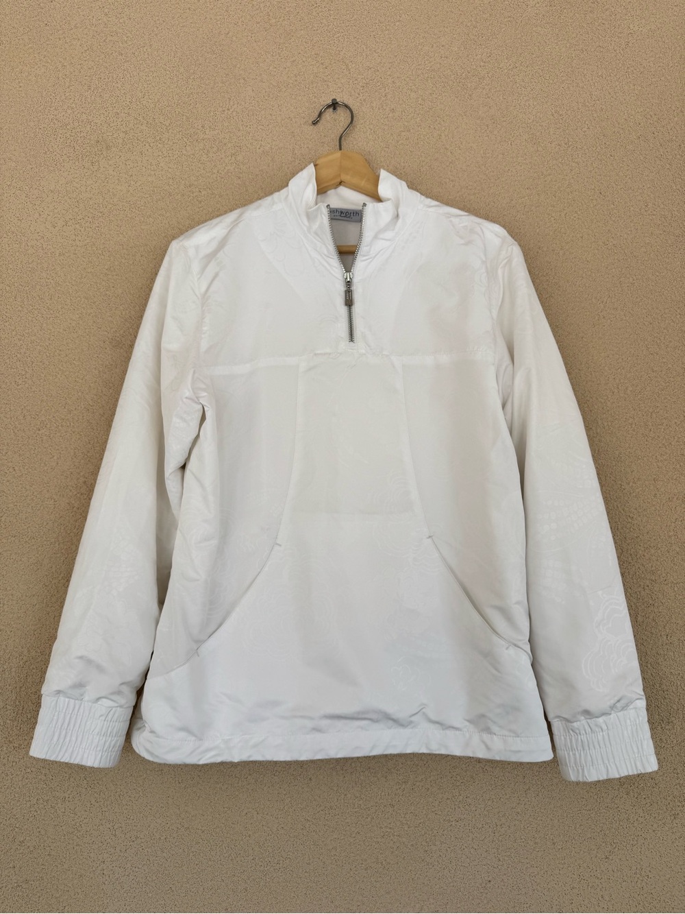 Ashworth Performance 1/4 Zip Golf Pullover Jacket White Floral Style WM50092